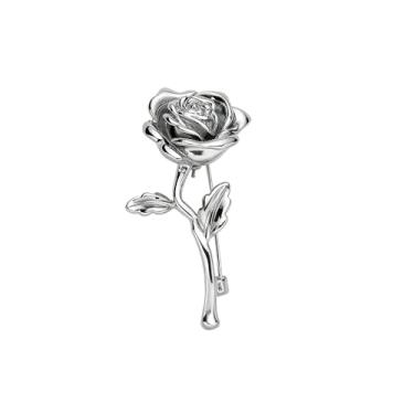 Imagem de Broche de flor de rosa para mulheres e homens, alfinetes de lapela florais delicados para jaqueta, cachecol, roupas, roupas, chapéu, acessórios, festa de casamento, joias modernas, "1.81 Inches X 0.81