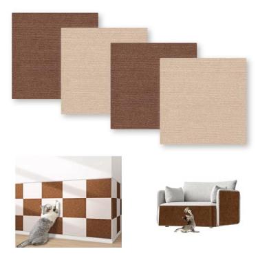 Imagem de 4 peças de protetor de móveis para gatos de 29 x 29 cm, protetor autoadesivo de garras, antidesgaste, arranhador de sofá de gatos, proteção eficaz de móveis