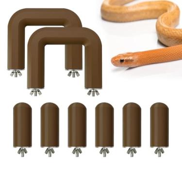 Imagem de KFPSHLQE 8 peças de galho de escalada de cobra para animais de estimação, brinquedos de enriquecimento de escalada de cobra, acessórios de caixa de cobras, decoração de habitat de terrário de cobras