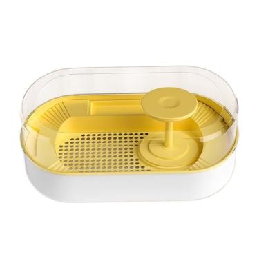 Imagem de IEUDNS Tanque de tartaruga Aquário Habitat de répteis Acessórios de decoração Sapo Tartarugas Tanques de tartaruga Tanque de répteis eremita Equipamentos de, AMARELO