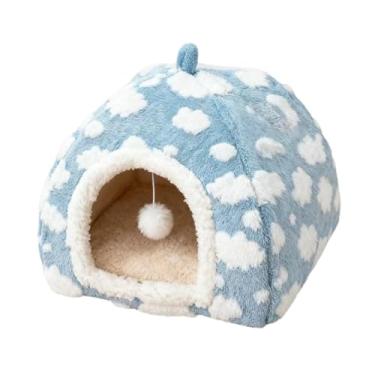 Imagem de Stgfyxgs Cama Toca para Gatos, Esconderijo, Acessórios para Animais de Estimação, Lavável, Casinha para Cães Pequenos com Bola Pendurada
