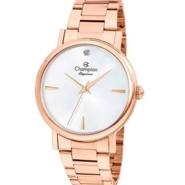Imagem de Relogio Champion Rose Clássico Delicado Mostrador Branco