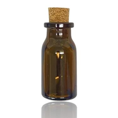 Imagem de Kit 50 Frascos de Vidro Penicilina 8,5ml com Rolha de Cortiça – Ideal para Lembrancinhas, Festas, Casamentos e Artesanato(Ambar 8,5ML)