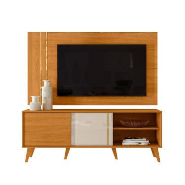 Imagem de Rack com Painel para TV até 60 Polegadas Cronos 2 Portas Cinamomo e Off White