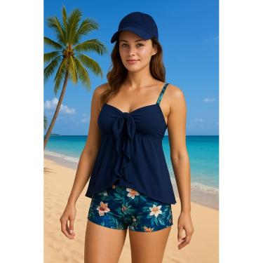 Imagem de Kit Biquine Plus Size 2 Peça Blusinha Batinha E Shorts