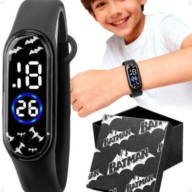 Imagem de Relogio Prova Dagua Digital Batman Criança Infantil + Caixa silicone q