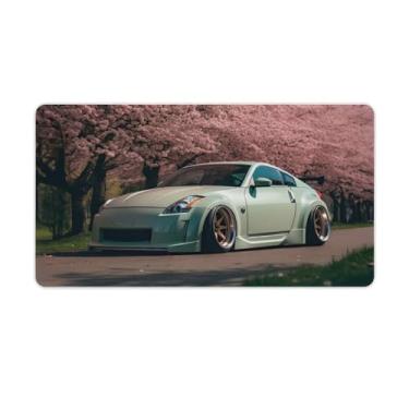 Imagem de HouLaiZhe Tapetes de mouse para jogos JDM verde cerejeira 350z JDM Car Desk Pads grandes para teclado de mesa, computador, 40 x 75 cm