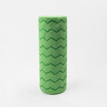 Imagem de Rolo de pano de limpeza rasgável preguiçoso, toalha de limpeza de microfibra, toalhetes reutilizáveis multiuso para cozinha, limpeza doméstica (20 unidades) (verde)