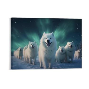 Imagem de HouLaiZhe Pôster animal lobo gordo aurora lona estética pôsteres decoração de quarto pintura de parede galeria sala decoração de parede para quarto sala de estar escritório 18 x 24 polegadas (45 x 60