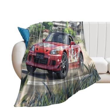 Imagem de HouLaiZhe Cobertor super macio de flanela à deriva JDM S2000 Cobertores leves de resfriamento para sofá-cama, cadeira, sofá, carro, viagens ao ar livre, leve, quente, 76 cm x 101 cm
