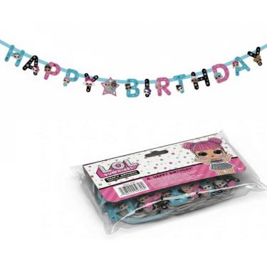 Imagem de Faixa de aniversário L.O.L. Surprise! – 1,8 m (1 pacote) – Arte oficial da boneca – perfeita para aniversários infantis, mesas de sobremesa e cenários de fotos.
