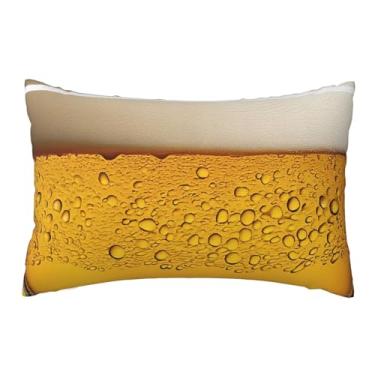 Imagem de Papel de parede de cerveja - fronhas estampadas reversíveis - Design decorativo de dupla face, zíper oculto, poliéster macio para sofá, quarto e carro, tamanho único