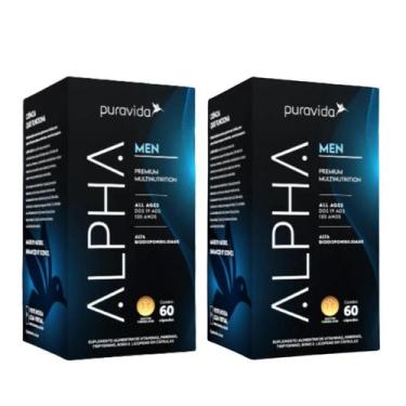 Imagem de kit 2 Alpha Men Polivitamínico Masculino Premium Puravida - Pura Vida 