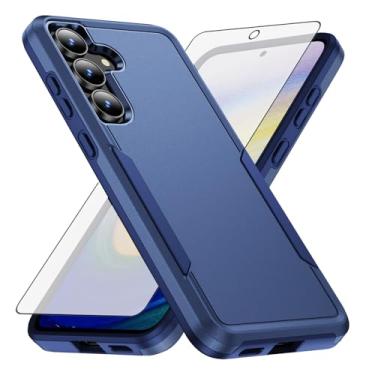 Imagem de Asuwish Capa de celular para Samsung Galaxy S25 FE 5G com película protetora de tela de vidro temperado e fina híbrida protetora de corpo inteiro, camada dupla, acessórios para celular S 25 EF S25FE