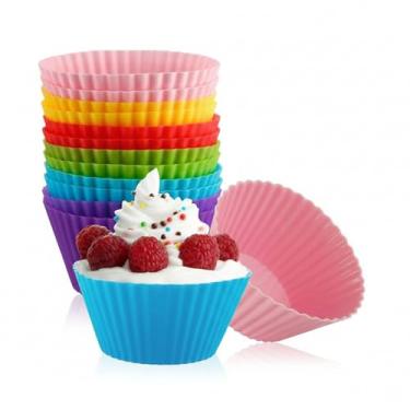 Imagem de Kit 12 Forminhas de Silicone para Cupcakes, Bolinhos, Muffins e Doces, Antiaderente e Reutilizável