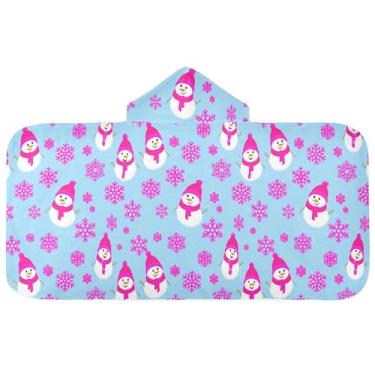 Imagem de Burbuja Toalha de banho com capuz de laço rosa para crianças, toalha de praia de pelúcia macia absorvente para chá de meninas e meninos 3-10 anos, 61 x 127 cm