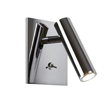 Imagem de Luminária de cabeceira de parede com interruptor e cabeça ajustável, LED de 3W, embutida na parede, ideal para quartos, dormitórios, salas de estar e trailers, 3000K.