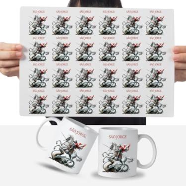 Imagem de Graviarte - Cartela Adesivos São Jorge Guerreiro DTF UV Prova D'Água -