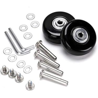 Imagem de LOTOWELZON 2pcs Luggage Suitcase Replacement Wheels, 54mm Rubber Inline Roller Skate Wheels with 6mm(0.24") ABEC-7 608ZZ Bearings Repair Kits (Black, OD54xW18mm/2.12" x0.7)