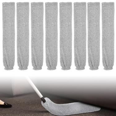 Imagem de DOPENSPI 8 peças de pano de limpeza de poeira retrátil, capas de espanador de lacunas laváveis, refil flexível, capa de pano de microfibra reutilizável, capas de substituição laváveis para limpeza sob