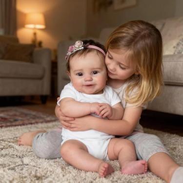 Imagem de Boneca Bebê Reborn Menina Realista Corpo de Silicone 48cm Pintado Pode dar Banho Original Criança Presente