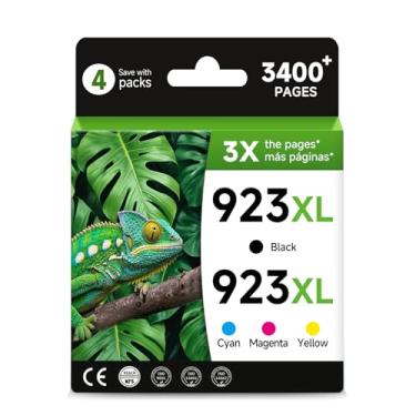 Imagem de Pacote combo de cartuchos de tinta preta 923XL para impressora HP 923e 923 XL 8125e 8130e 8139e compatível com HP923XL HP923 OfficeJet Pro 8135e 8130 8122e 8138e 8138 8120 8125 8139 8134e Amarelo