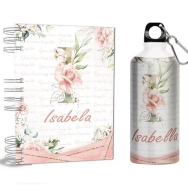 Imagem de Agenda 2026 + Garrafa - Personalizada com Nome - Alumínio - Alfabeto - Capa Dura Holográfica (Na compra colocar o nome na frente do remetente) (I)