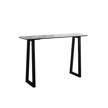 Imagem de Mesa de bar Mesa de bar longa e simples 140 cm com estrutura metal tampo alto retangular para cozinha, sala jantar estar(Gray)
