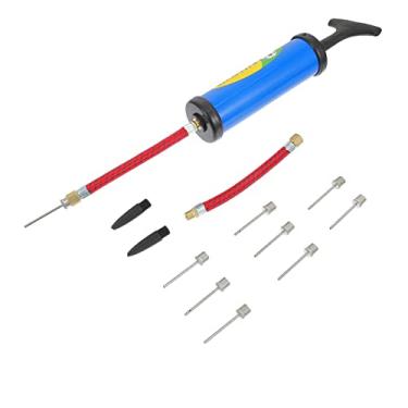 Imagem de KESYOO Kit de bomba manual de 14 peças, mini bomba manual portátil para bolas de basquete, bolas de futebol, esportes, infláveis, inclui bolsa de transporte com agulhas de mangueira flexível