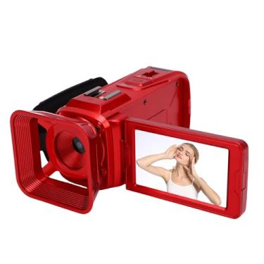 Imagem de ASHATA Filmadora Com Câmera de Vídeo 4K, Câmera Vlogging de 64 MP para YouTube Tela Giratória de 3,0 Polegadas Filmadora Com Zoom Digital 18X Com Interface USB, para Escola de Viagens (Vermelha)
