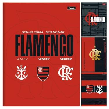 Imagem de Kit C/ 4 Caderno Flamengo FORONI Universitário BROCHURA - 80 Folhas