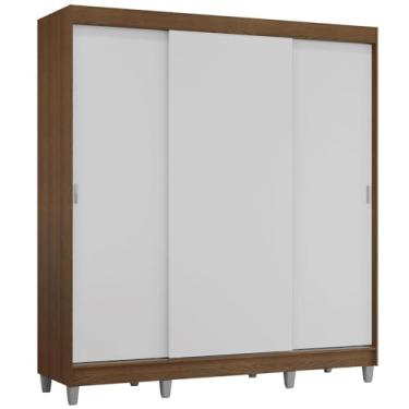 Imagem de Guarda-roupa Casal com Pés 3 Portas de Correr Reno Madesa R