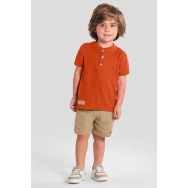 Imagem de Conjunto infantil menino malha artesanal Mundi, 10, Laranja