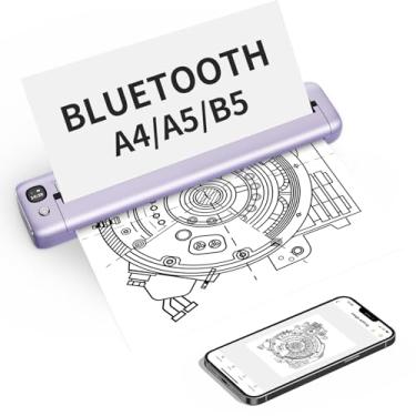 Imagem de Rongta Impressoras portáteis sem fio para viagens, WiFi e Bluetooth, impressora térmica sem tinta para uso escolar/escritório/casa, compatível com Android, iOS e laptop (roxo)