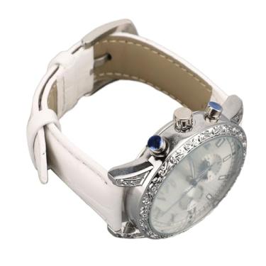 Imagem de Generic Relógio Automático Masculino, Relógio de Pulso Mecânico Luminoso Multifuncional Fase da Lua para Uso Diário (Pulseira branca com mostrador branco)