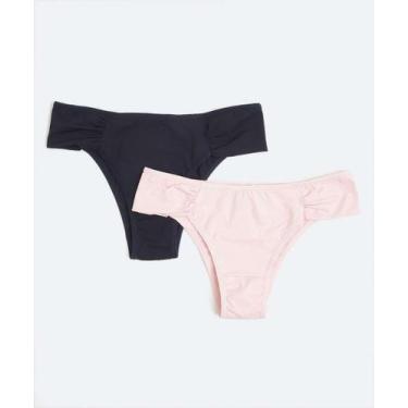 Imagem de Kit 2 Calcinhas Feminina Biquíni Marisa-04730, Rosa, Azul, P