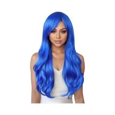 Imagem de Peruca Sintética Longa E Ondulada Rosa Para Mulheres, Resistente Ao Ca