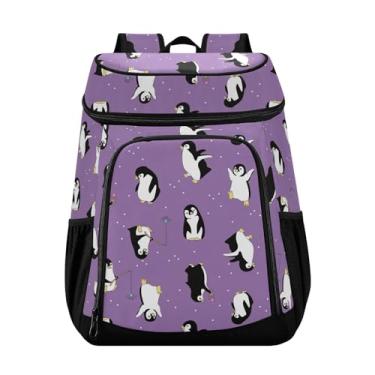 Imagem de Mochila térmica Penguins com 36 latas isoladas à prova de vazamento à prova d'água para acampamento e praia