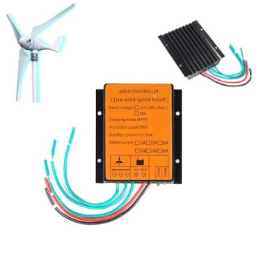 Imagem de 48v,HENGJINGTR Controlador de Carga Eólica Mini MPPT 2000W, Controlador Híbrido Eólico Solar 12V 24V 48V, Adequado para Regulação de Tensão de Baterias 12V-48V (Amarelo)