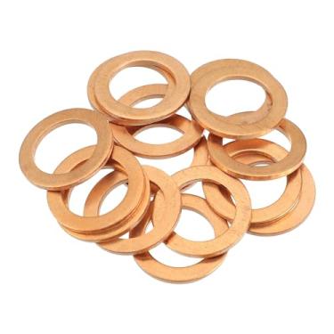 Imagem de Motoforti Juntas de plugue de drenagem de óleo de carro, vedações de arruela de trituração de óleo do motor, para Mercedes-Benz SL 550 07-12, cobre, nº 007603014106, tom dourado, 15 peças