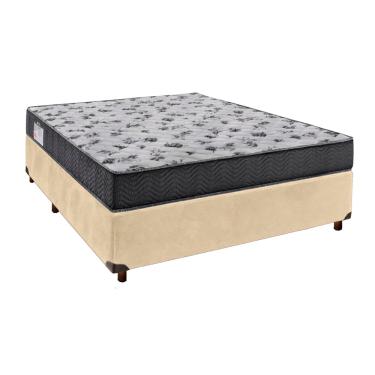 Imagem de Cama Box Perola Casal + Colchão D33 Iso100 Ortobom
