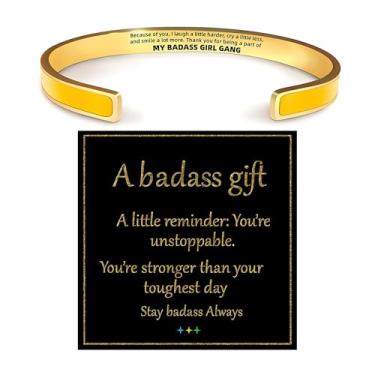 Imagem de Your Always Charm Pulseira Badass Gang Presentes Inspiradores para Mulheres Joias Amizade Pulseira Melhor Amigo Enfeites de Meia de Natal, Large, Zinco, Sem Pedra Preciosa
