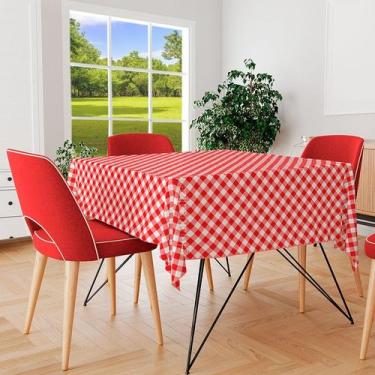 Imagem de 4 Toalha Mesa TNT Xadrez Festa Junina Italiana 140X140 - Idealiza