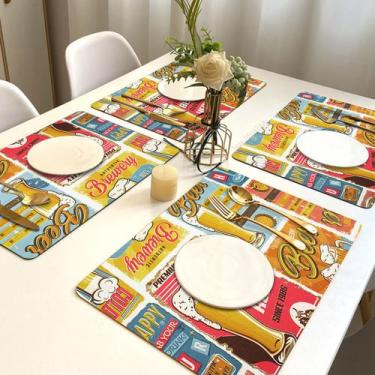 Imagem de 6 Jogo Americano Cerveja Retrô Impermeável Pvc 6 Lugares - Idealiza