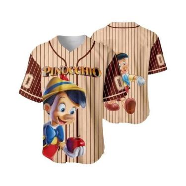 Imagem de Camiseta Infantil Disney Pinocchio, Camiseta De Beisebol, Roupa Famili