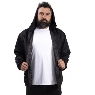 Imagem de Jaqueta Preta Microfibra Profissional Uniformes c/ Capuz - Mauá Unifor