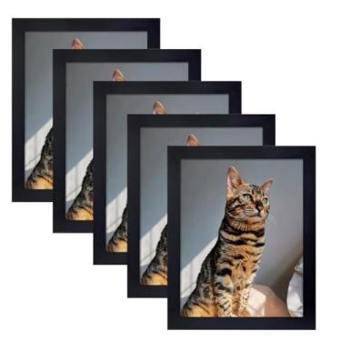 Imagem de Conjunto de Molduras para Fotos com 2 Peças Feito Madeira Montagem em Parede ou Mesa Vertical Horizontalmente e Posters Vidro Plástico Orgânico Decore