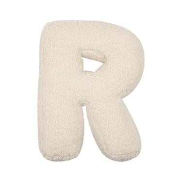 Imagem de English Letter Plush Pillow, Soft Cozy A to Z Alphabets Shaped Throw Cushions, Initial Design Decorative Throw Pillows for Bed Couch, Gift To Family, Friends & Colleagues (R)