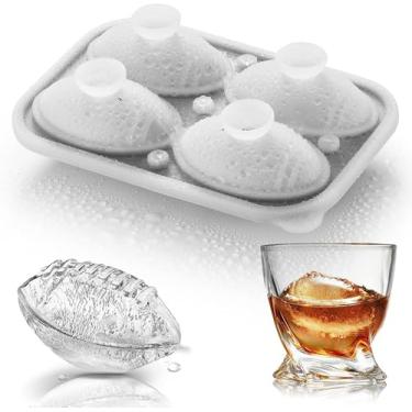 Imagem de Moldes de Cubo Gelo Basquete Silicone Presentes Novos Grandes para Dia do Jogo Whiskey Cocktails Bourbon Formas Divertidas Liberação Fácil Inoxydable