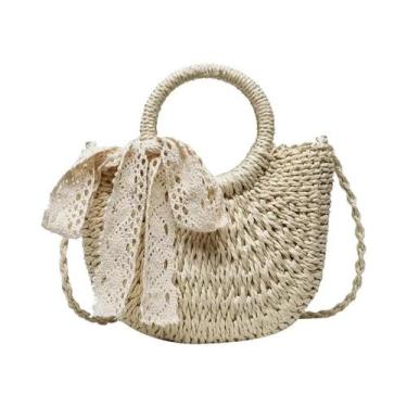 Imagem de Bolsa Feminina de Verão em Rattan e Palha - Bolsa Crossbody Pequena pa